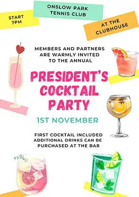 President's Cocktails flyer