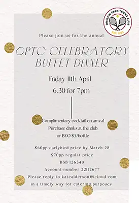 Annual Club Dinner flyer