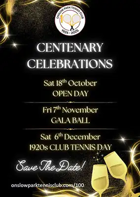 Centenary Events flyer